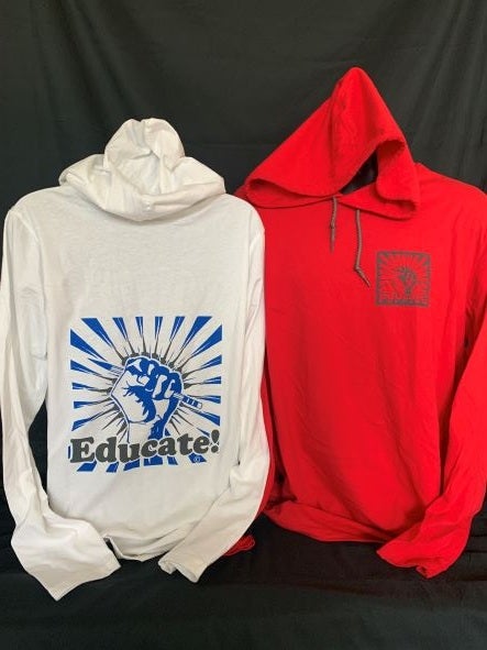 Red hoodie white on sale strings